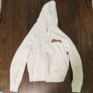 Le Tigre Women’s White Hoodie Zip Up with Tiger Patch